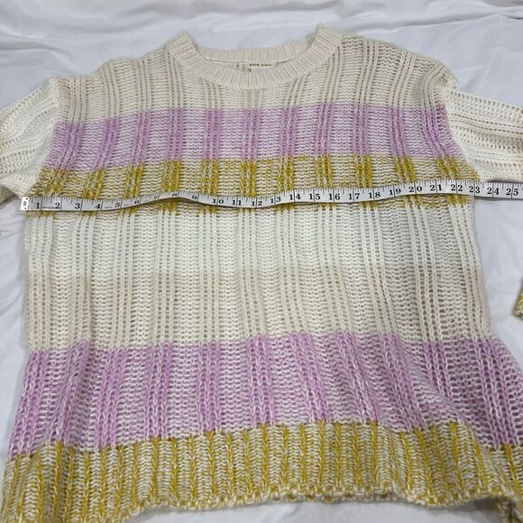Mains Strip long sleeve pastel colors striped sweater size Large - Picture 5 of 8